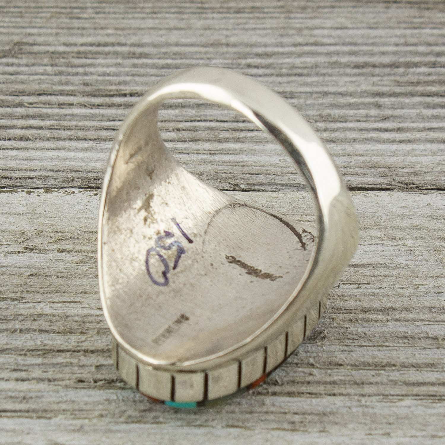 Traditional Zuni Multicolor Inlay Ring